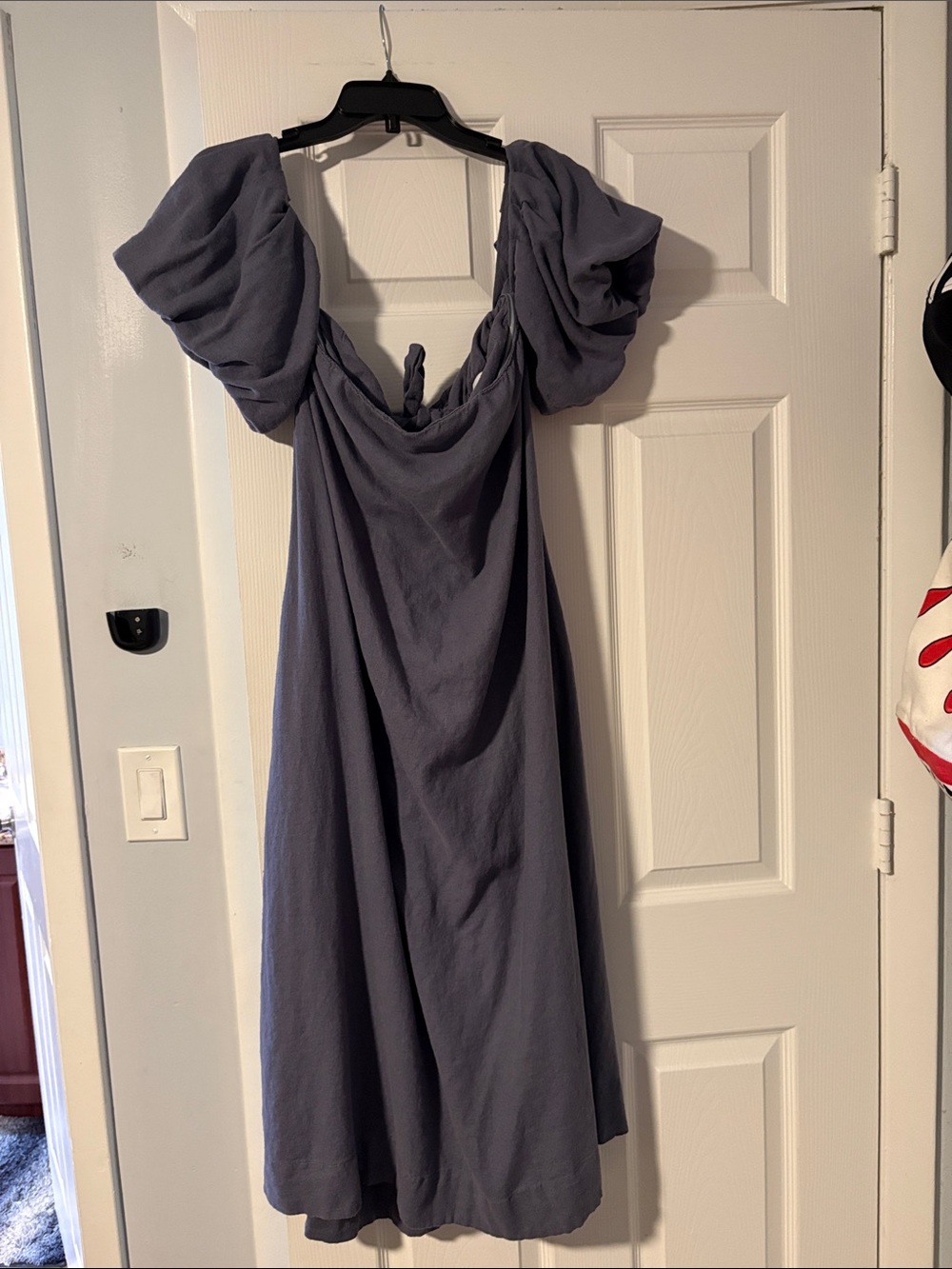 Free people Vieques Women's Puff Sleeve Midi Dress in Slate Blue